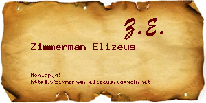 Zimmerman Elizeus névjegykártya